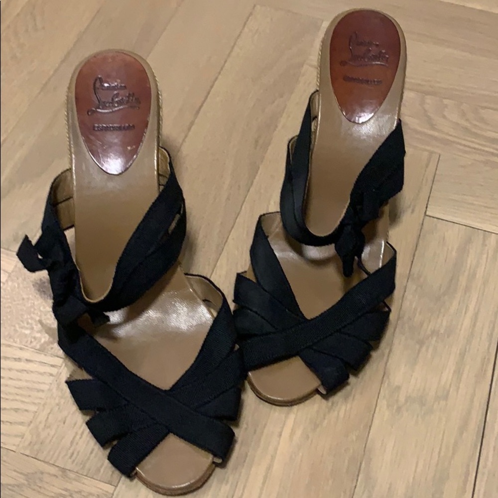 Christine louboutin espadrilles -black and beige